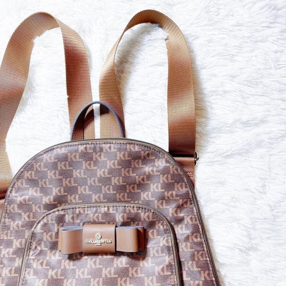 Karl Lagerfeld Backpack Monogram Brown Logo Print main image 6